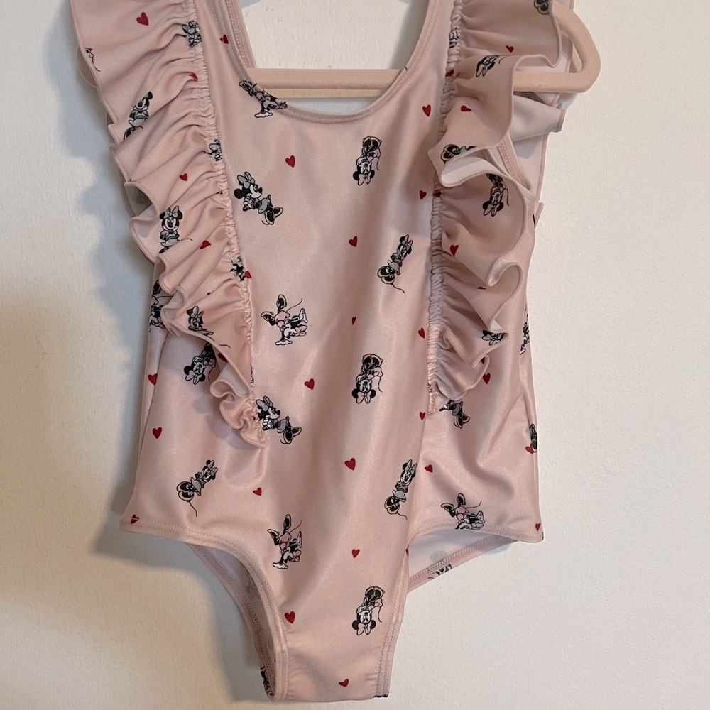 H&M Pink Bodysuit with Ruffled Sleeves